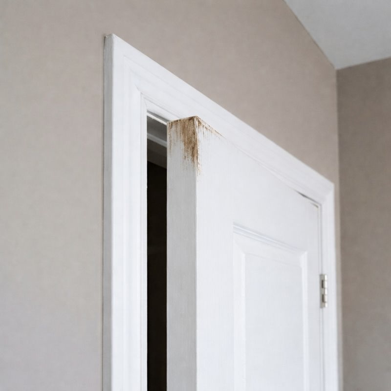 Door sticking at top corner indicating potential foundation settlement